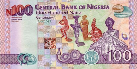 P41a Nigeria 100 Naira Year 2014 (Comm.)